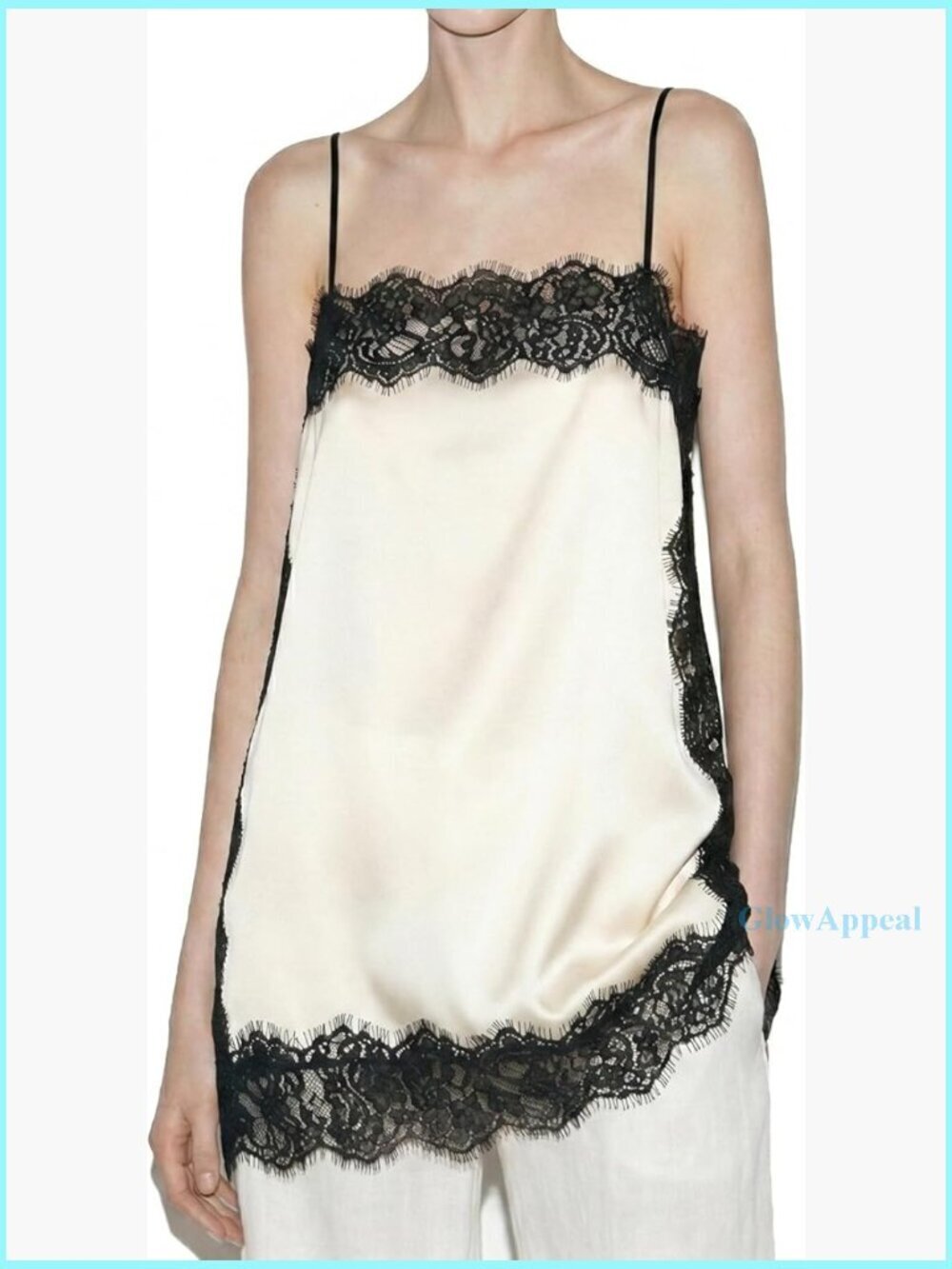 Loose Fit Square Neck Lace Camisole Y2K Sleeveless Tank Top